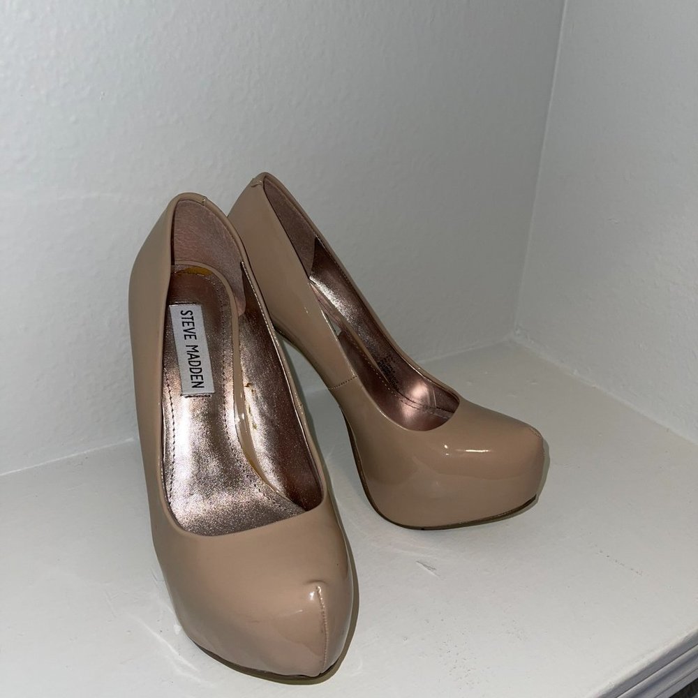 Steve Madden Nude Nala Platform Heels/ Party Heels